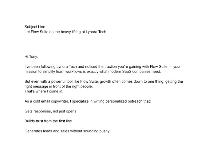 write personalized cold outreach emails for your saas tool